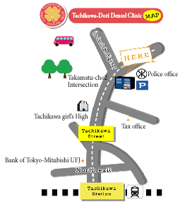 Tachikawa-Dori Dental Clinic in Tokyo map